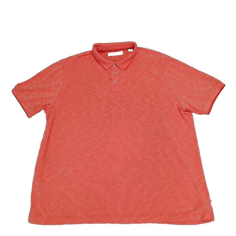 Tommy Bahama Polo Shirt‎ Men XXL Orange Marlin Tencel Island Performance Golf